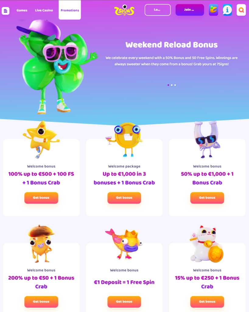 7Signs Casino Welcome Bonus